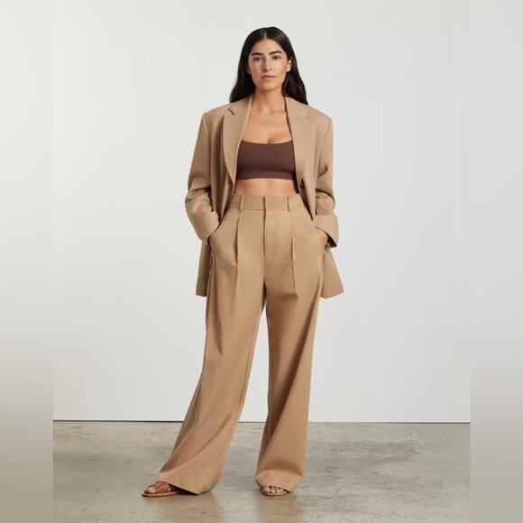 The Draper Pleated Pant in Buttersmooth Ash Brown NWT Everlane - Picture 4 of 8